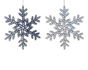 Pendente fiocco di neve sagomato 15 x 15 cm colori modello assortito Peraga Christmas