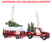2 MACCHINE APPENDIBILI CAMION/VAN BIANCO/ROSSO ASSORTITE