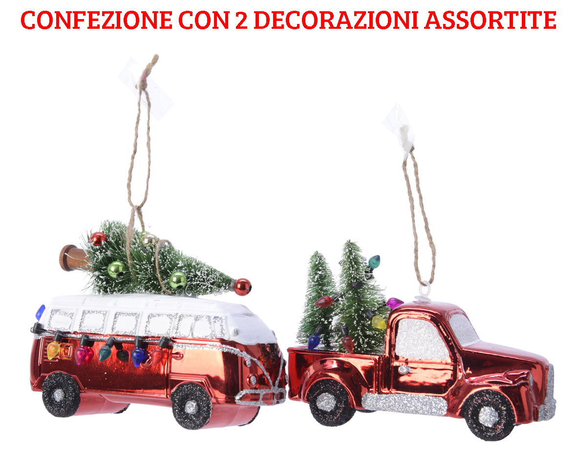 2 MACCHINE APPENDIBILI CAMION/VAN BIANCO/ROSSO ASSORTITE