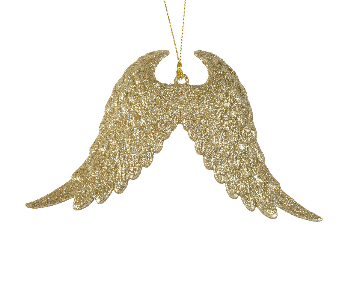 OFFERTA 6 ALI CON GLITTER APPENDIBILI 2X16X10CM ORO CHIARO