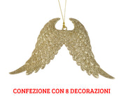 8 ALI GLITTER APPENDIBILI 2X16X10 CM ORO CHIARO
