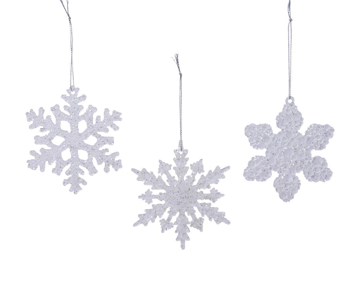 Fiocco di Neve 1 Pezzo da Appendere Modello Assortito 10x10x0.5cm