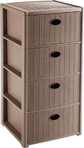 CASSETTIERA ELEGANCE CON 4 CASSETTI 40X40X80 CM TORTORA
