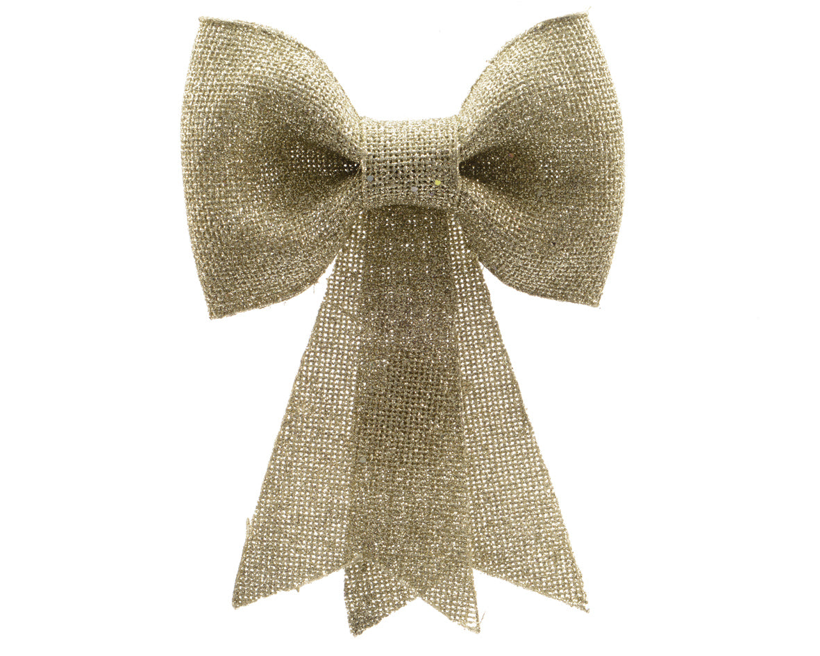 FIOCCO APPENDIBILE 13X14CM CON GLITTER ORO CHIARO