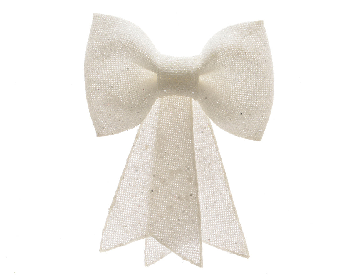 FIOCCO APPENDIBILE 13X14CM CON GLITTER BIANCO