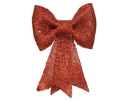 Fiocco decorativo glitter 5 x 22 x 30 cm rosso Peraga Christmas