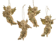 Pendente angelo glitter 4 x 5 x 10 cm oro Peraga Christmas