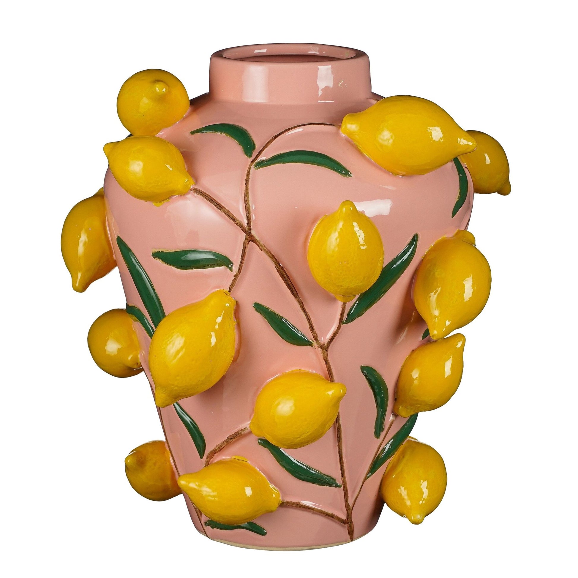Mica Decorations Vaso Melika in ceramica, H38 x D35 cm, rosa chiaro
