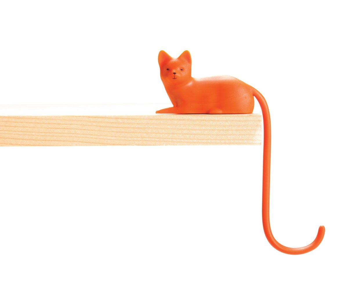 GATTO GINGER CON CODA A GANCIO
