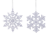 Pendente fiocco di neve in acrilico 12 x 12 cm trasparente/argento Peraga Christmas
