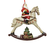 DECORAZIONE NATALIZIA, BABBO NATALE A CAVALLO IN POLIRESINA, 4.30X14X13.90 CM