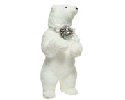 ORSO POLARE CON FIOCCO E PIGNA 35X29X67CM