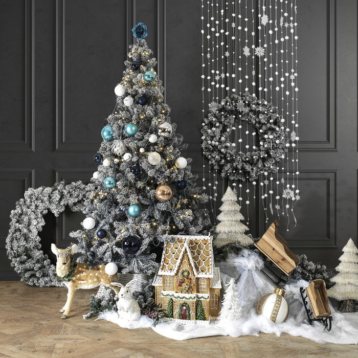 DECORAZIONE CASA NATALIZIA PAN DI ZENZERO 34,5X53X67,5CM - Gingerbread House Christmas