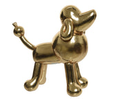 DECORAZIONE CANE 12X24X23CM CHAMPAGNE/ORO