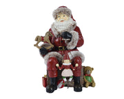 Babbo Natale Seduto con Regali Rosso H30cm