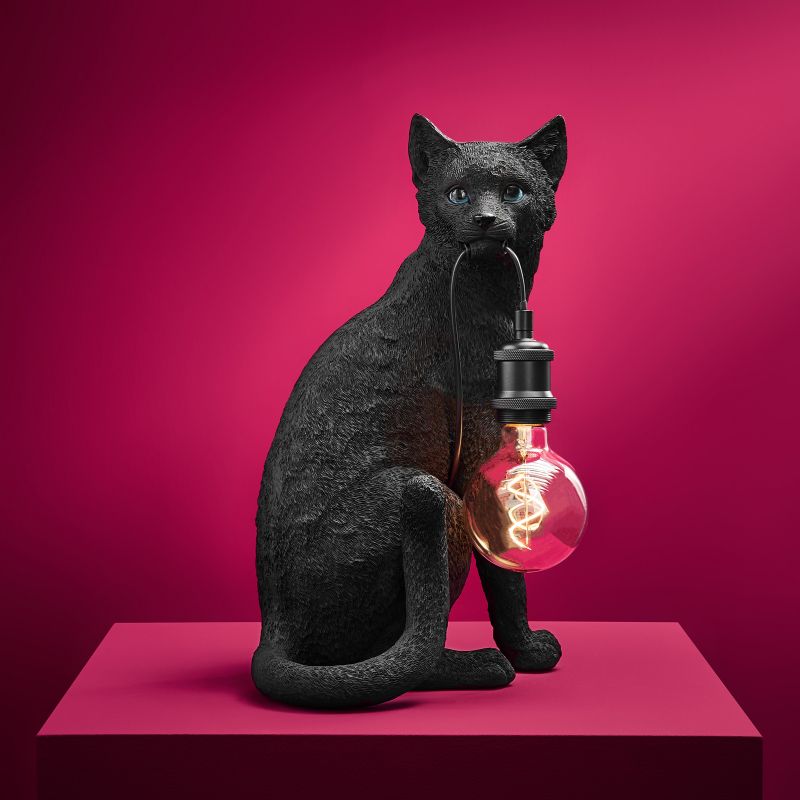 LAMPADA DA TAVOLO GATTO CHOUCHOU NERO
