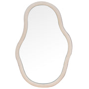 Specchio da Parete in Legno Rivestito in Velluto 40x50 cm Beige Peraga Home