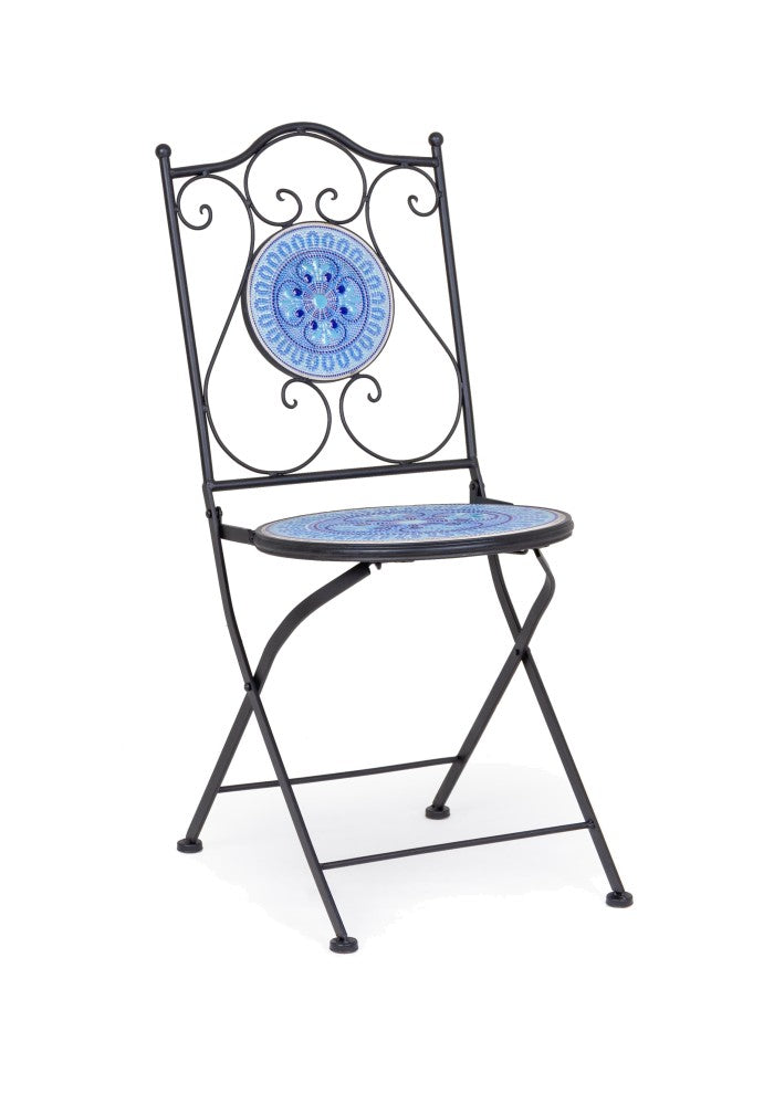 SEDIA PIEGHEVOLE BISANZIO NERO/BLU