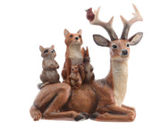 RENNA SEDUTA CON ANIMALETTI 9,5X14X15CM MARRONE
