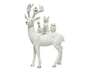 RENNA BIANCA GLITTERATA CON ANIMALETTI 14X22,5X40CM