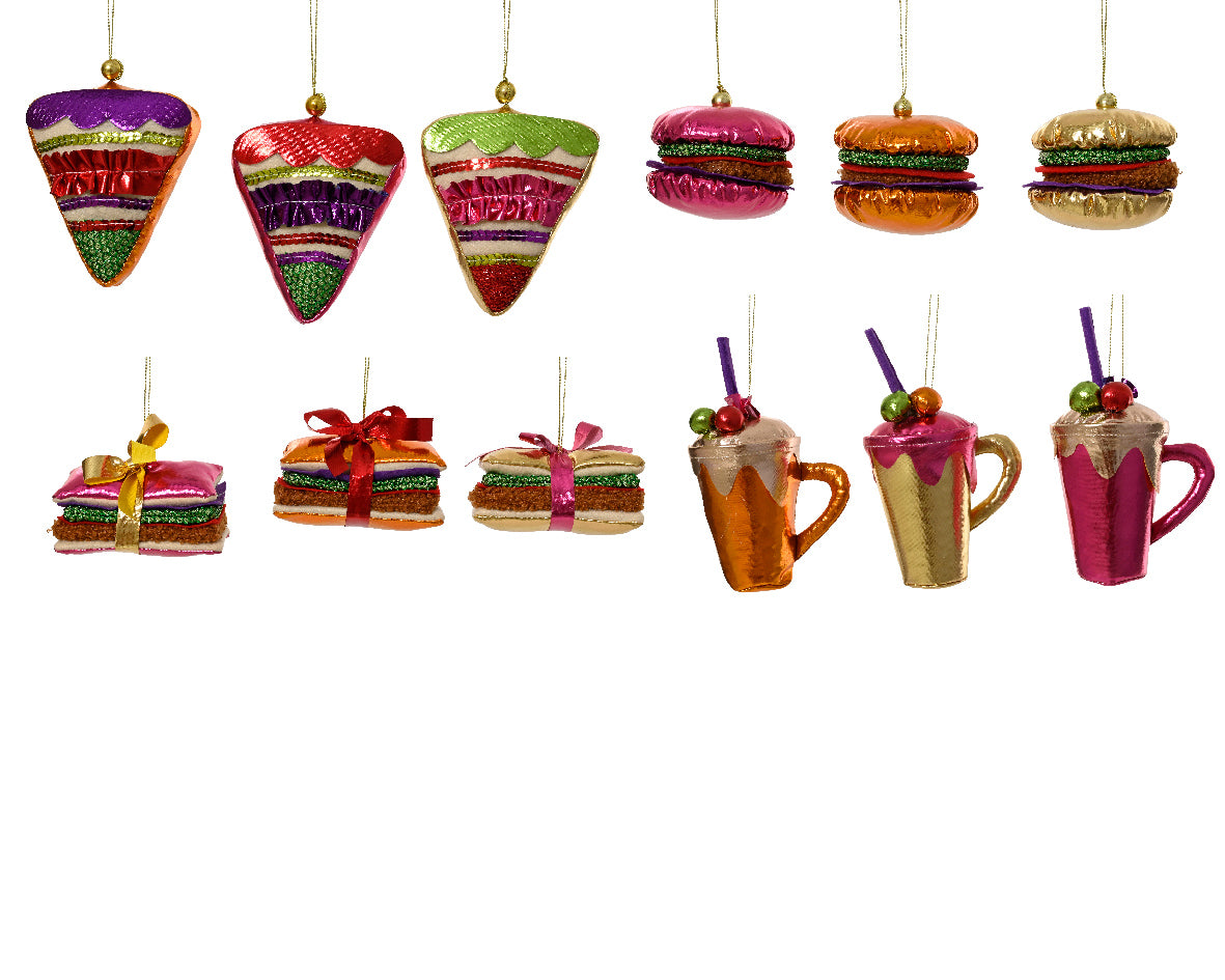 Cibo Multicolore decorazione natalizia appendibile modello assortito H5cm