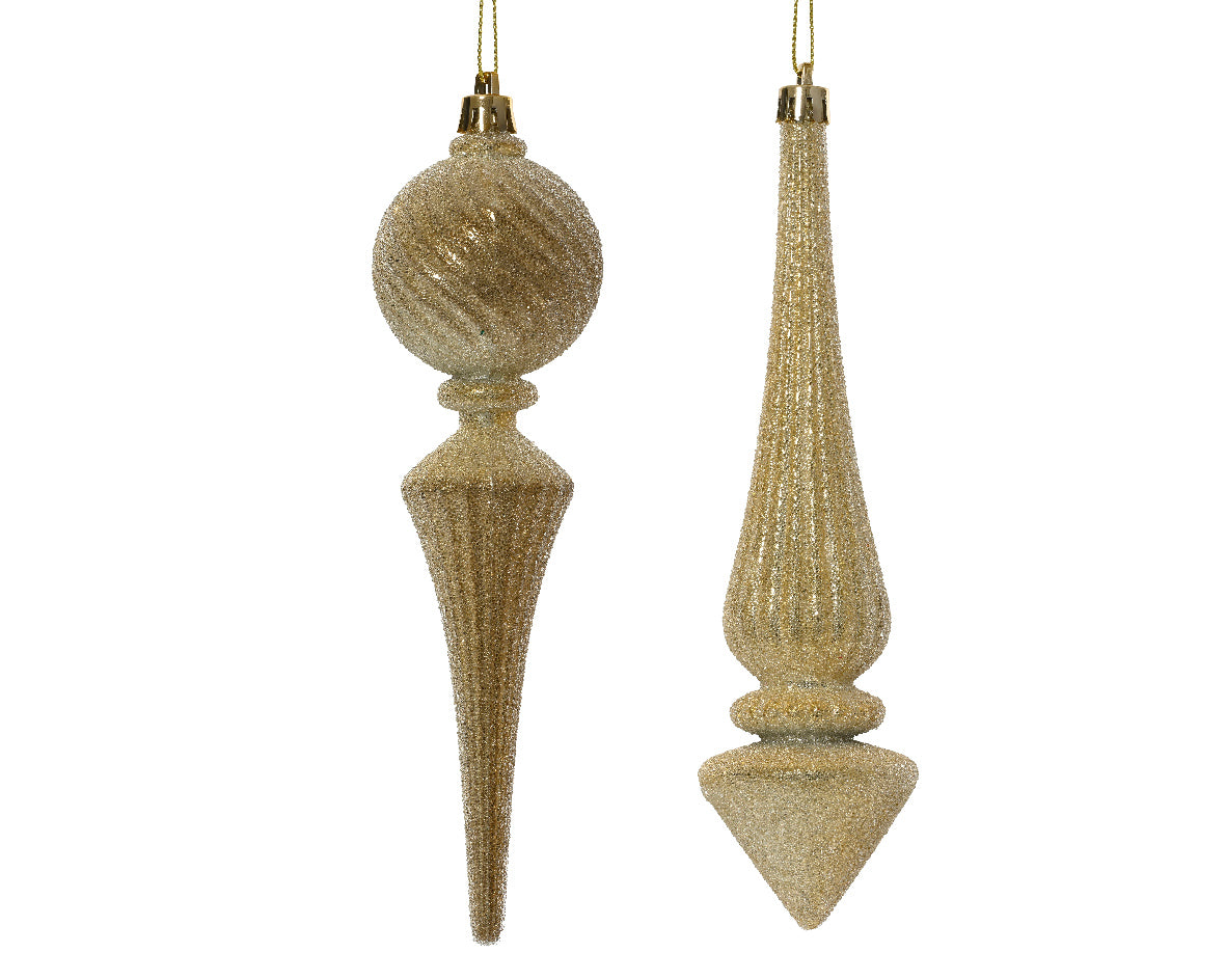 decorazione natalizia appendibile Glitter Oro modello assortito H19.5cm