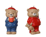 Orso decorazione natalizia appendibile modello assortito Blu/Rosso H9.5cm