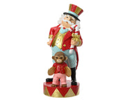Schiaccianoci circo natalizio con Cappello Rosso e scimmietta H27.5cm