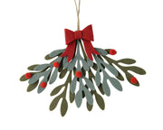 Pendente foglia in feltro 19,5 x 14,5 cm verde Peraga Christmas