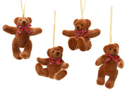 Orso peluche decorazione natalizia appendibile modello assortito Marrone H9cm