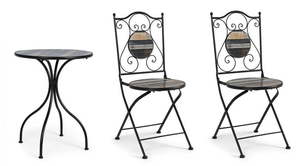 SET TAVOLO CON 2 SEDIE PIEGHEVOLI HUSTON