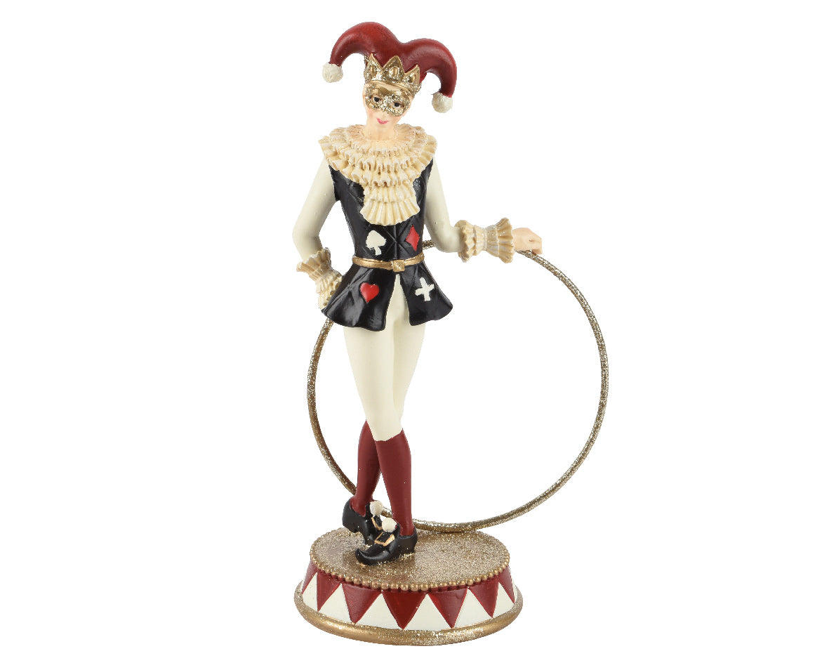 Uomo circo natalizio con Maschera Rosso Bianco Nero H18.5cm