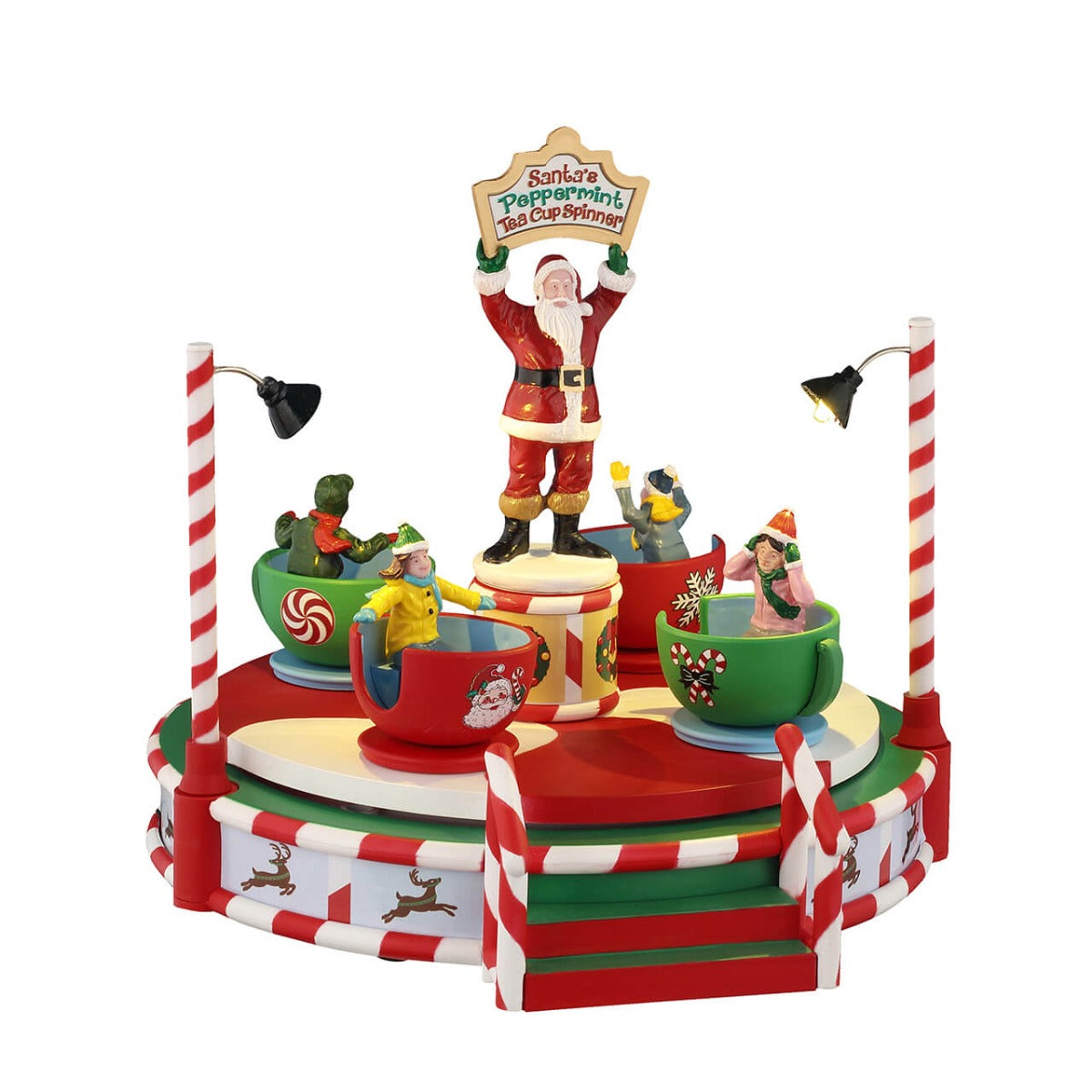 SANTA'S PEPPERMINT TEACUP SPINNER B/O 4.5V – LEMAX COD. 54446