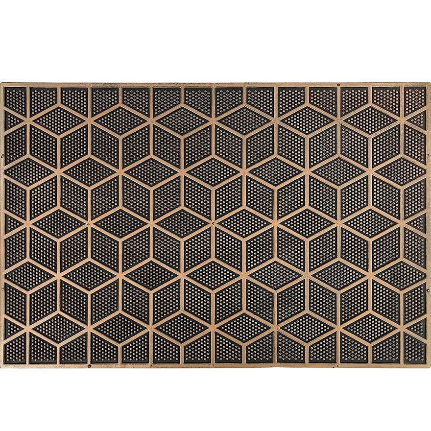 ZERBINO IN GOMMA CUBI FINISH RAME 40X60CM