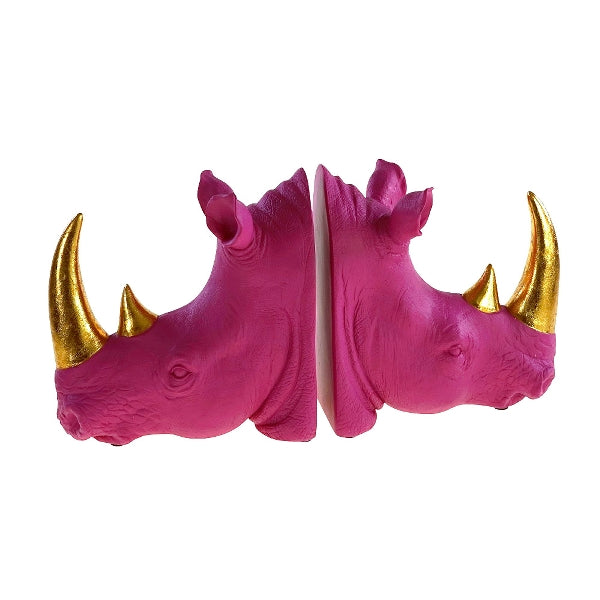 FERMALIBRI A FORMA DI RINOCERONTE, 39.5X14.2X20.5CM, COLORE MAGENTA