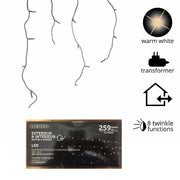 STALATTITI 259 LED MINI EFFETTO GHIACCIOLO BIANCO CALDO