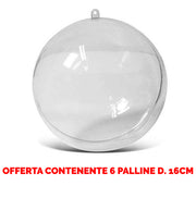 OFFERTA 6 PALLINE IN PLEXIGLASS DIVISIBILE Ø16CM