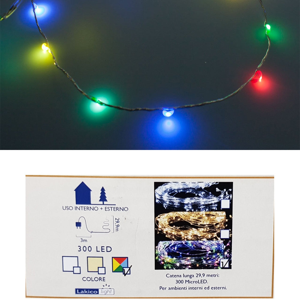 300 MICROLED LINEARI LUCI MULTICOLOR LUCE FISSA