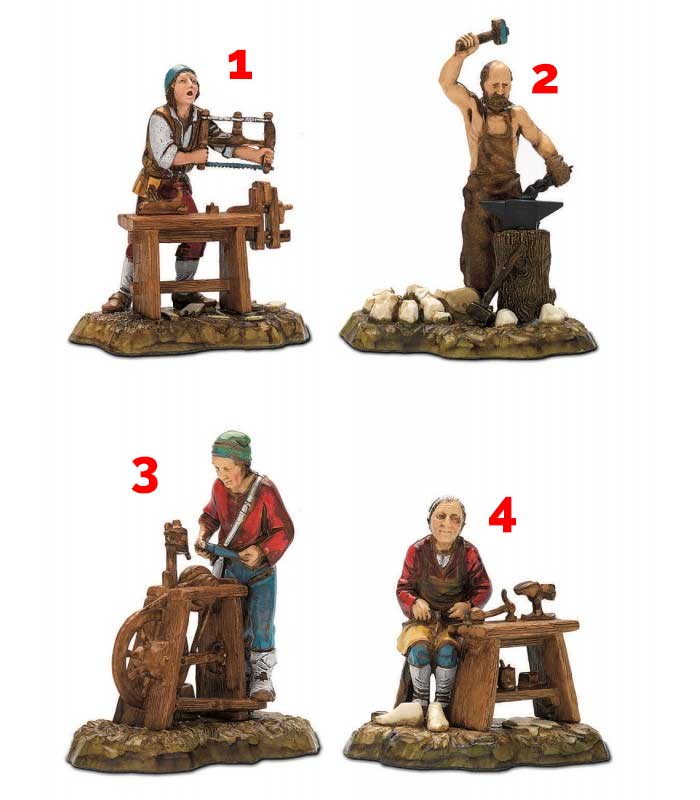 1 Statuina Mestieri 4 soggetti cm 10 modello a scelta