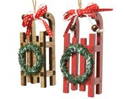 decorazione natalizia appendibile Slitta di Natale H10cm Modello Assortito