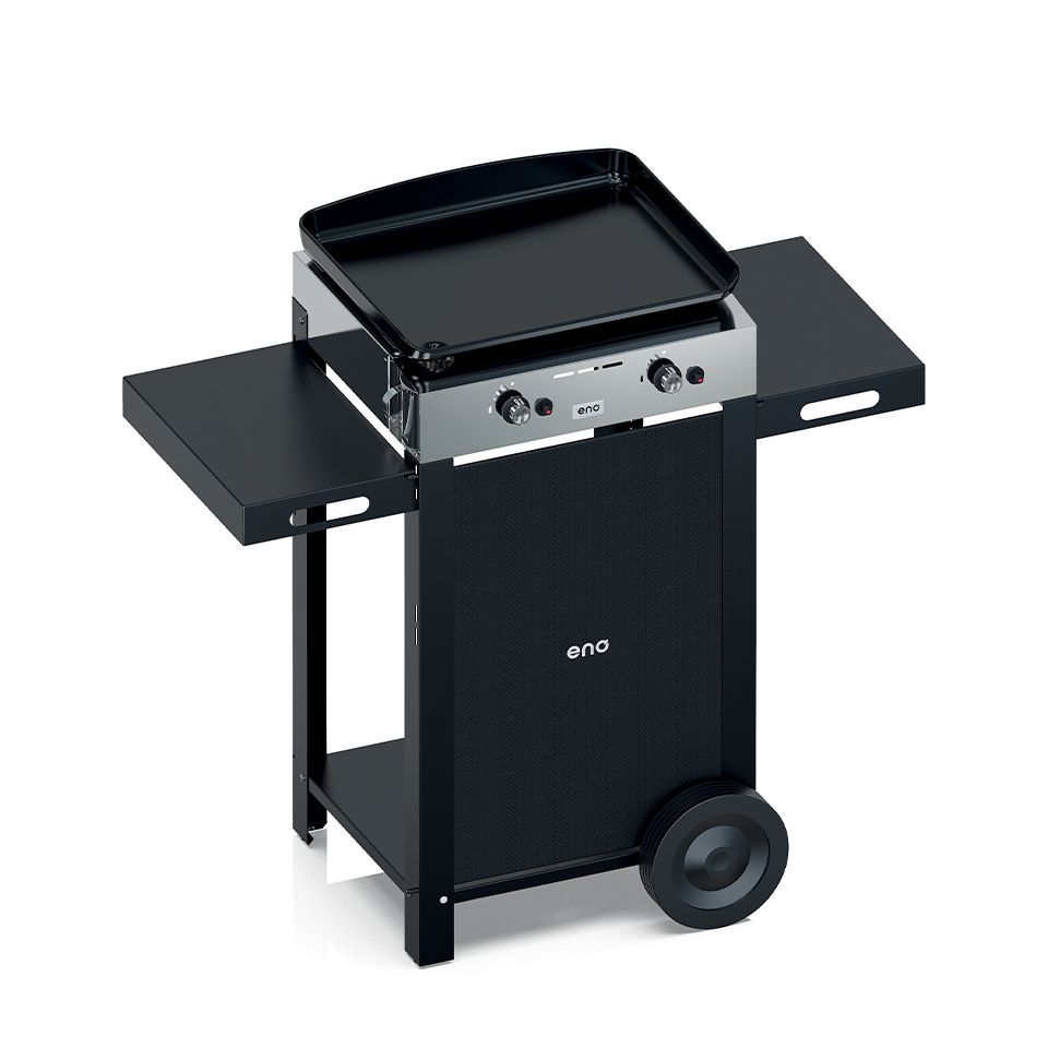 ENO Plancha a Gas Initial 50 con Carrello Inox, 50 cm, Acciaio Inox