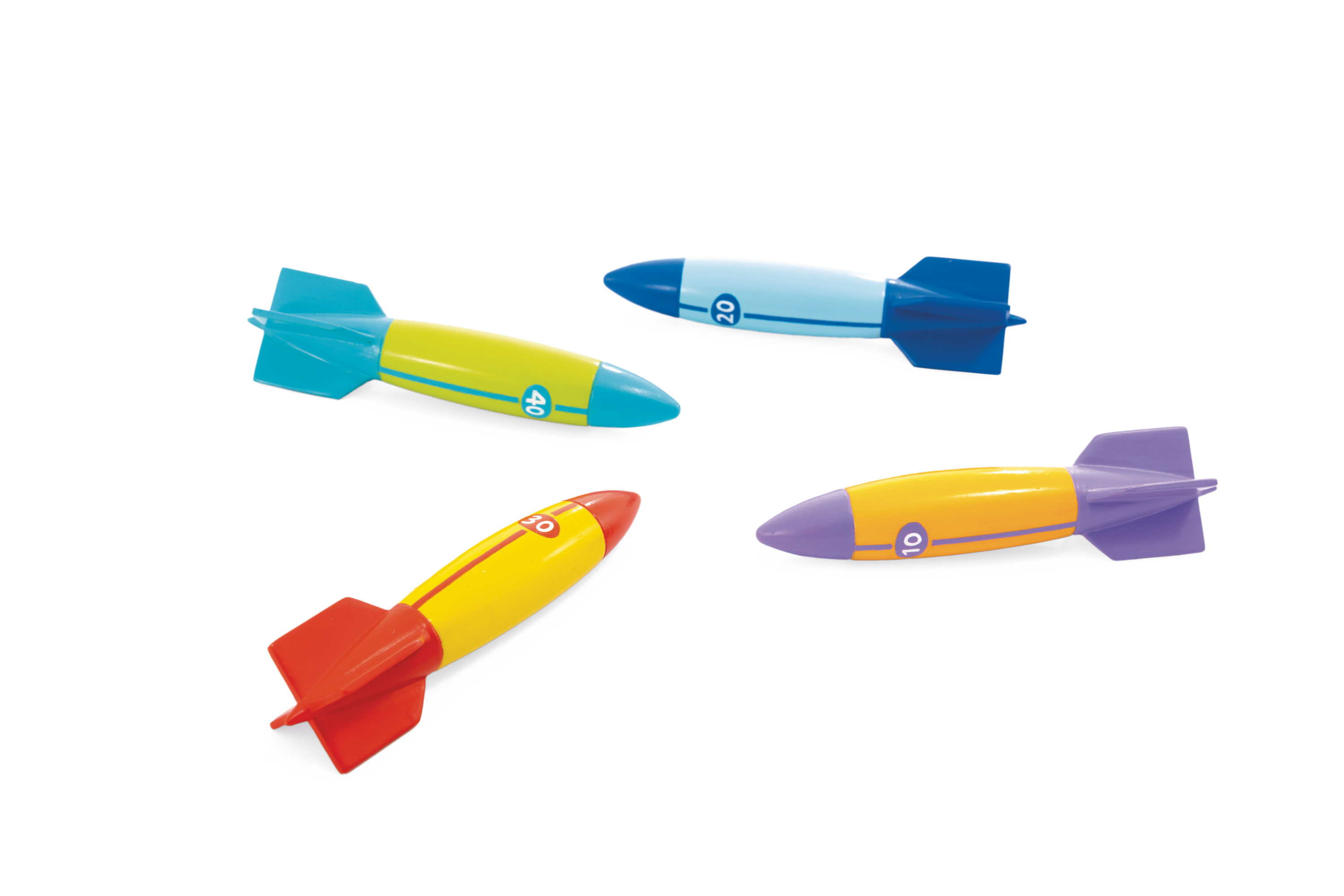 Siluri Subacquei Multicolore (Set da 4) 3cm x 3cm x 12cm Intex