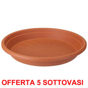 OFFERTA 5 SOTTOVASO UNIVERSAL SAUCER ROUND 15CM TERRA