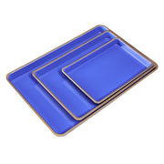 Vassoio medio Blu 25,5x17,5 cm bordo oro
