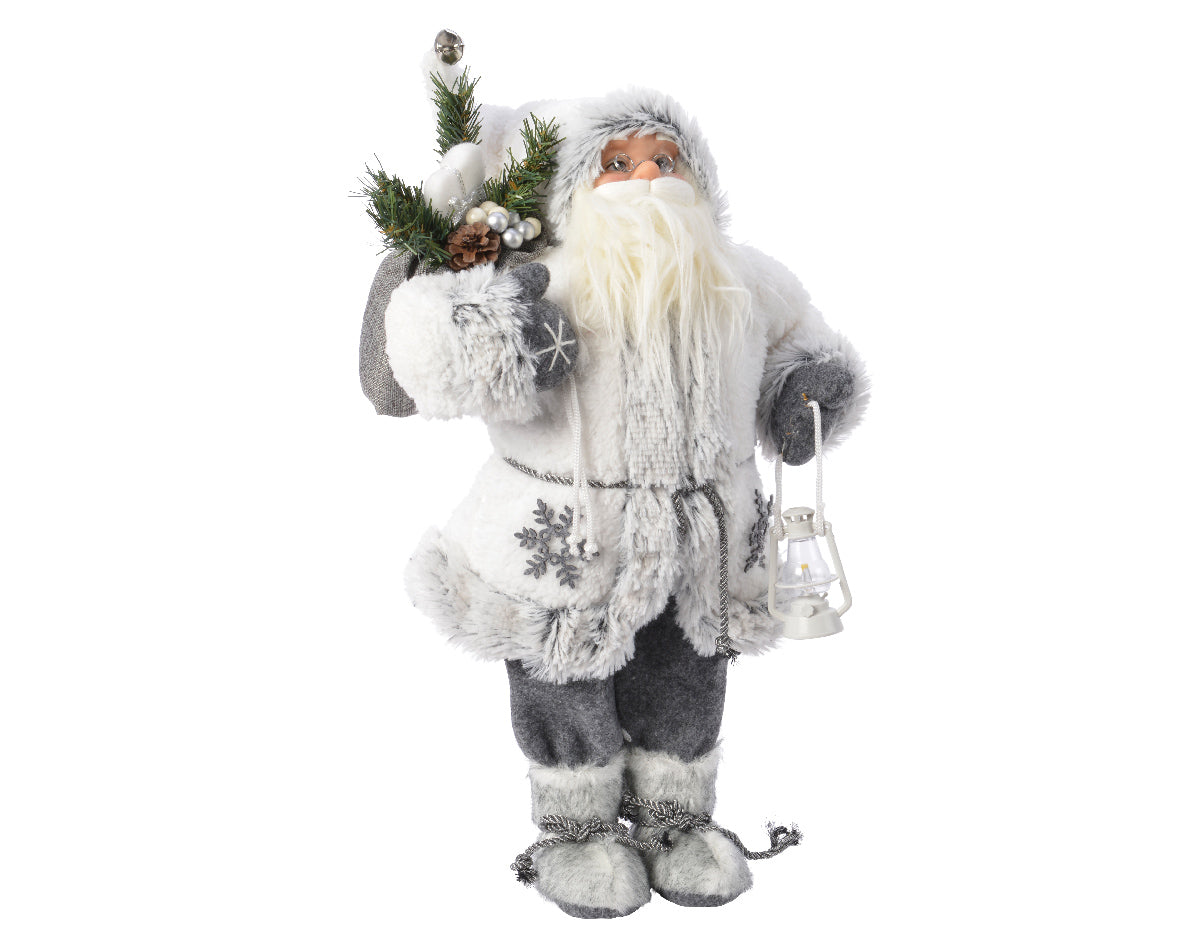 BABBO NATALE 19X27X60CM WINTER STYLE CON SACCO E PIGNE