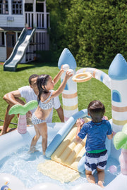 Piscina gonfiabile Play Center Castello Unicorno 198x178x127 cm arcobaleno INTEX