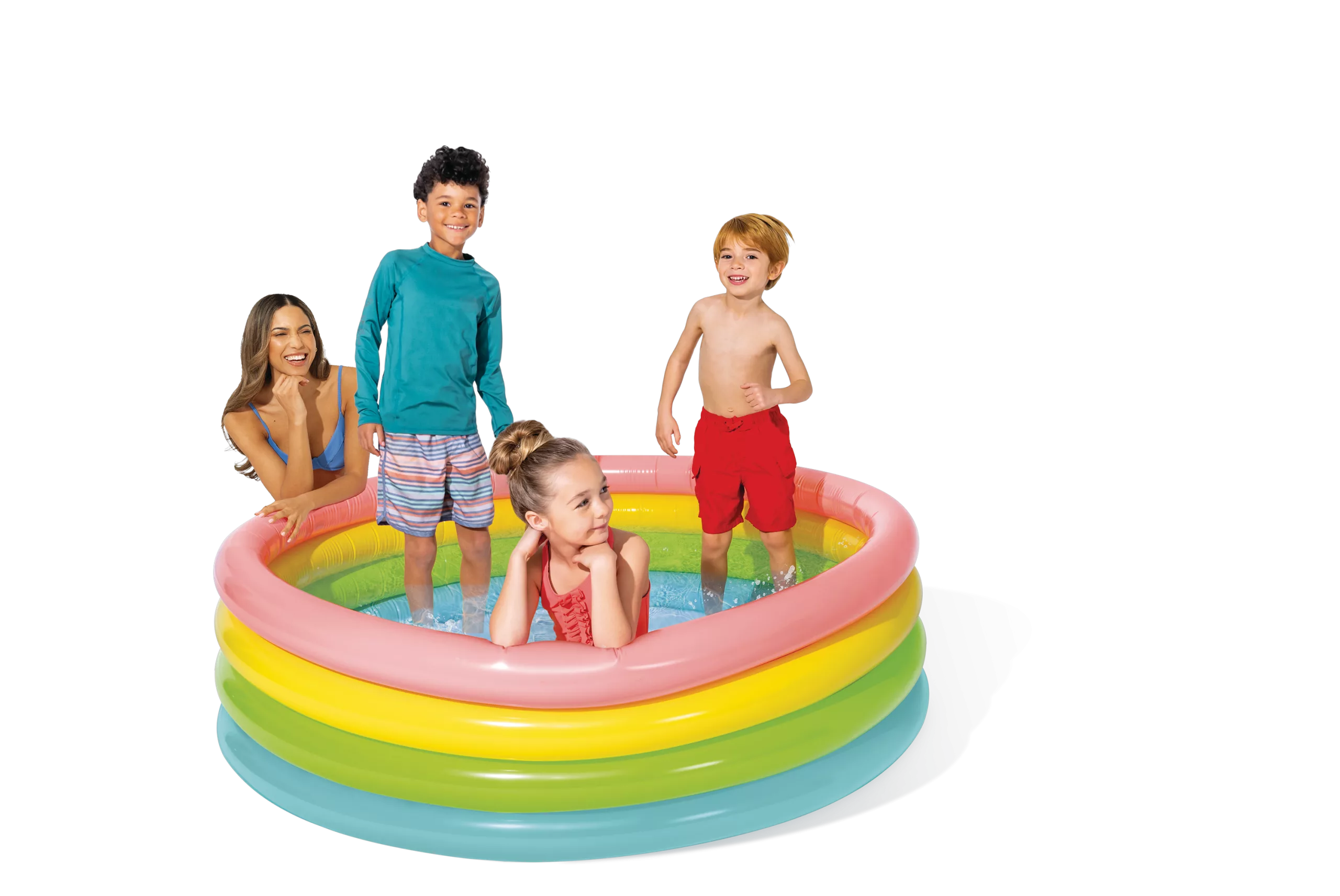 Piscina Sunset Glow Quattro Anelli 168cm x 168cm x 46cm Multicolore Intex
