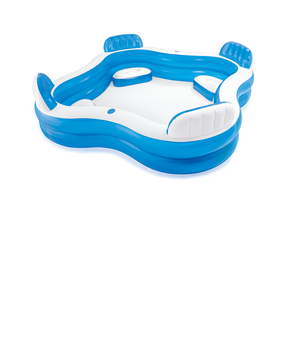 PISCINA GONFIABILE CON 4 SEDUTE E 2 PORTABEVANDE
