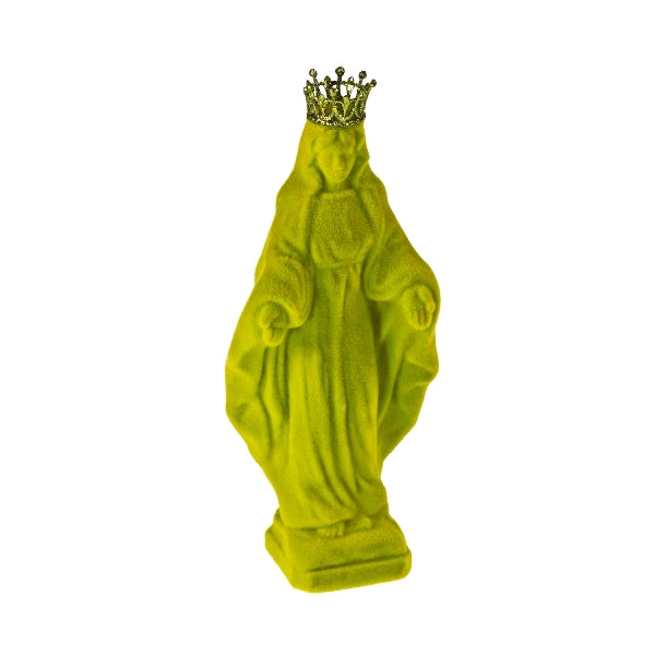 Piccola Statua Madonna Verde con Corona 13.5 cm,