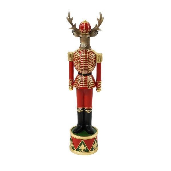 Alce Decorativo Rosso e Oro14.5X12X58CM
